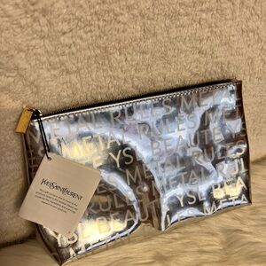 Yves Saint Laurent Metallic Silver Pouch